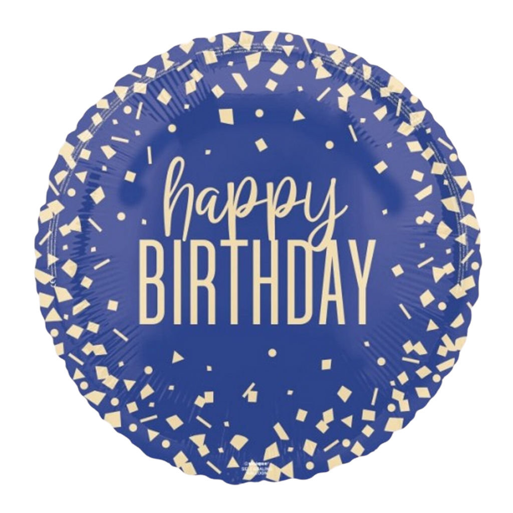 Happy Birthday Blue Confetti