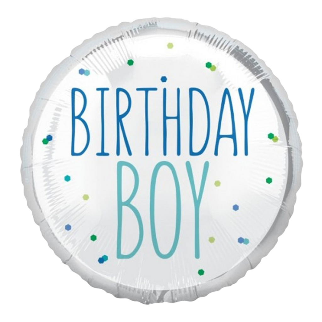 Birthday Boy Blue on Silver