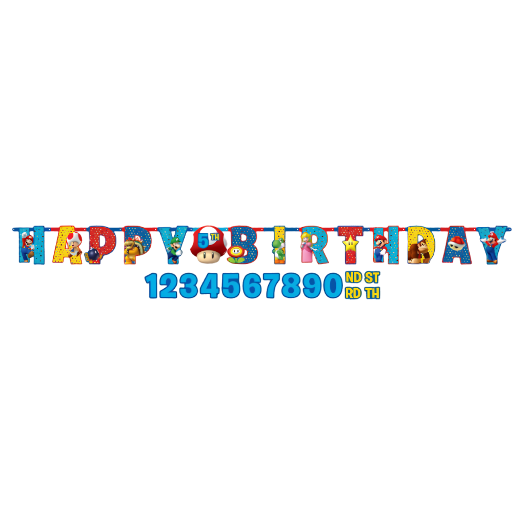 Super Mario Jumbo 'Add an Age' Birthday Banner