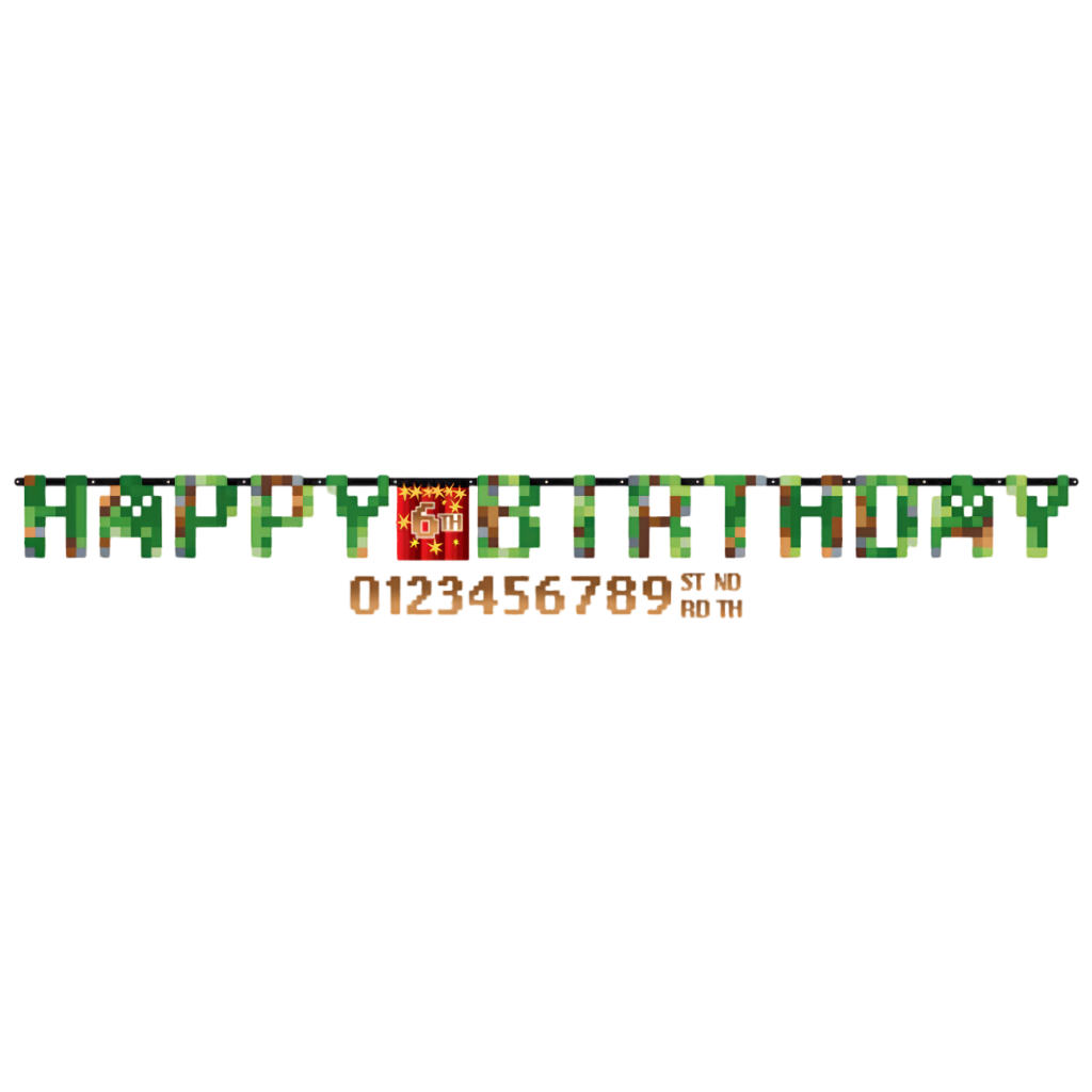 Pixel Block TNT Jumbo 'Add an Age' Birthday Banner