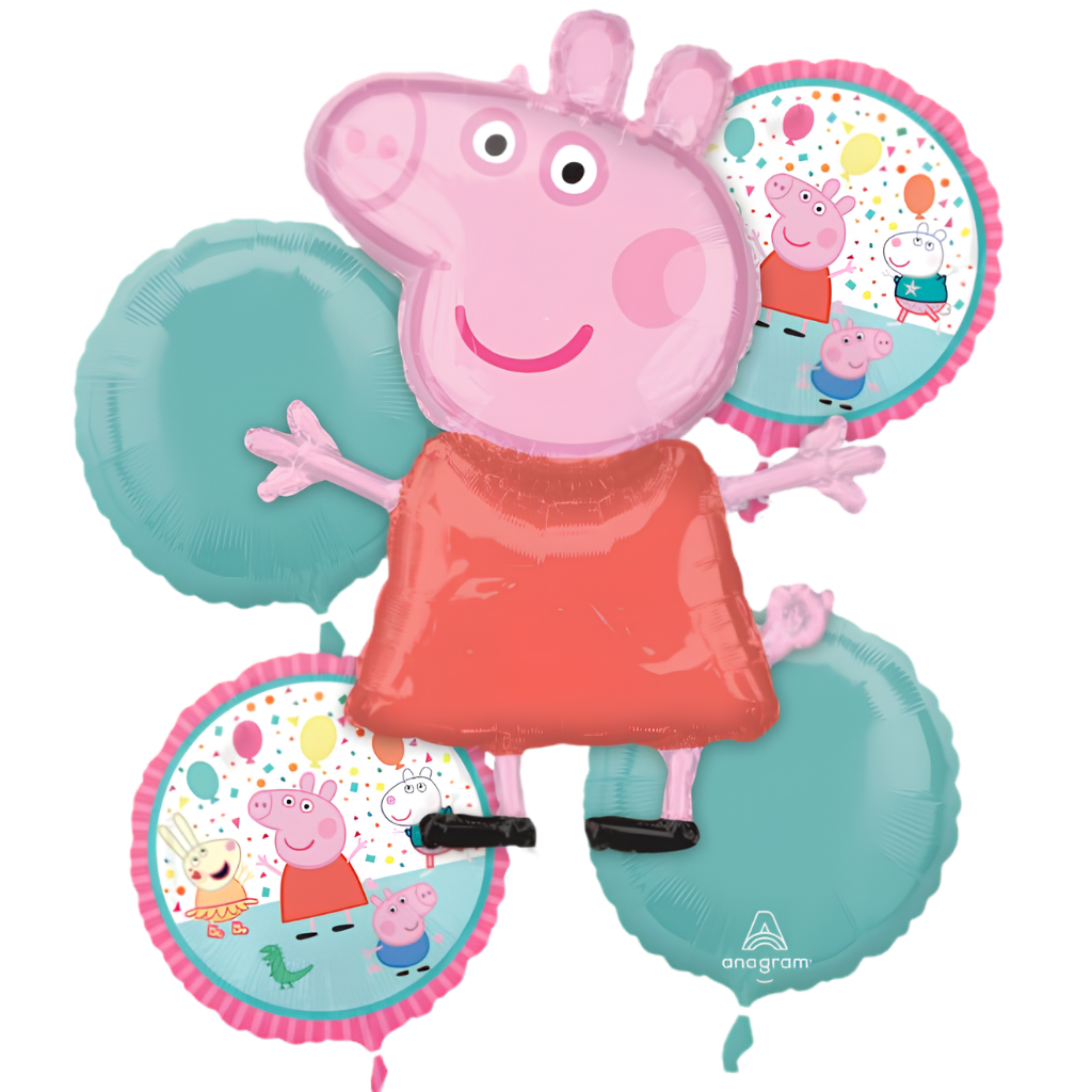 Peppa Pig 5pc Balloon Bouquet