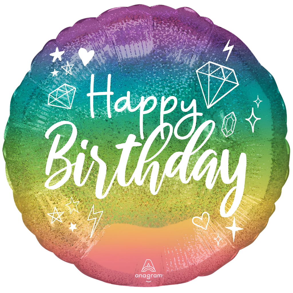 Happy Birthday Holographic Sparkle