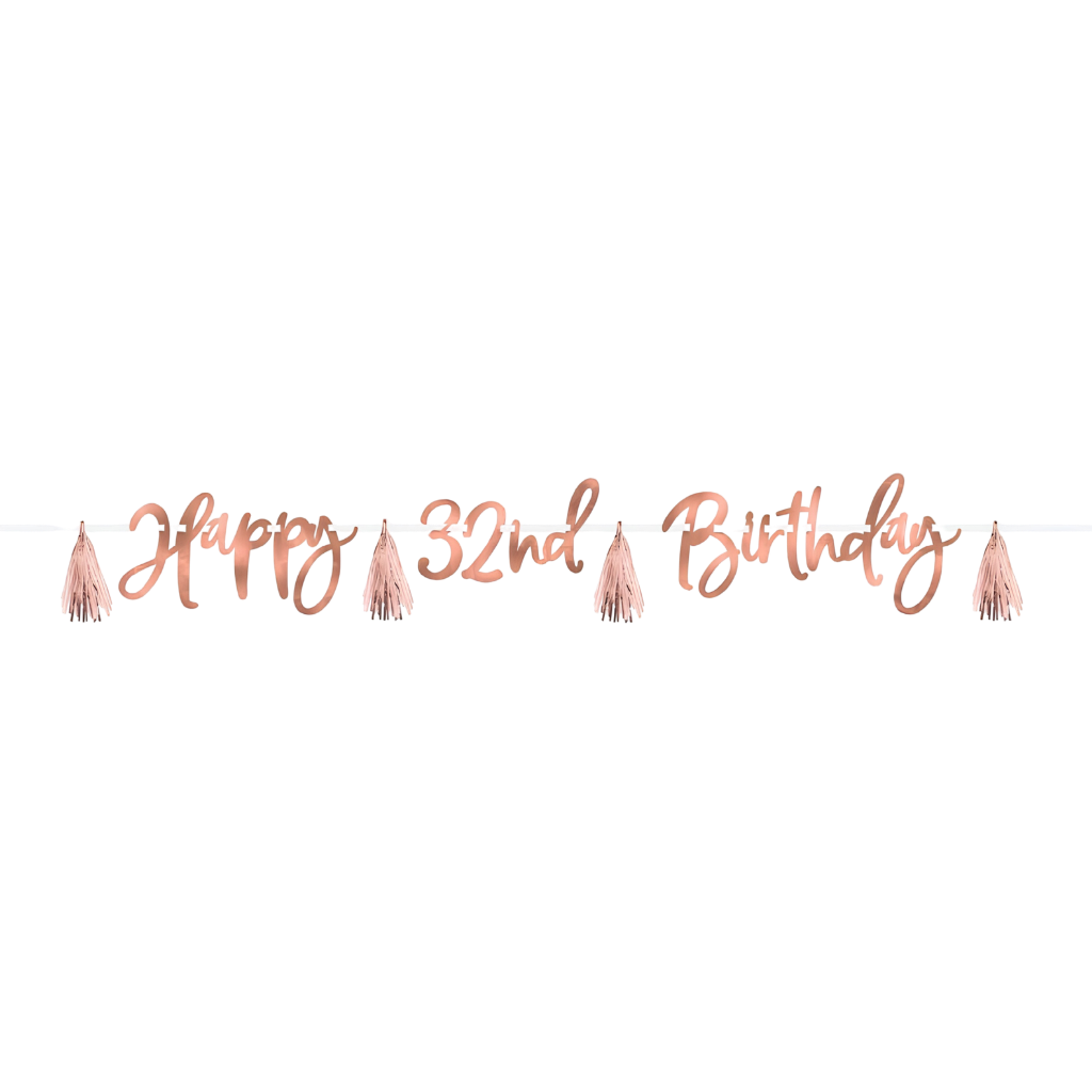 Rose Gold Birthday Banner