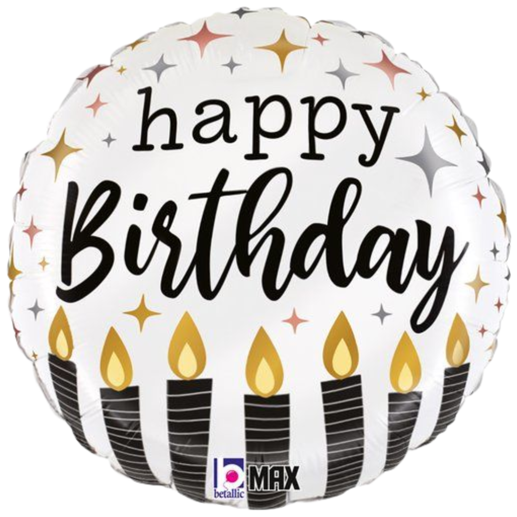Happy Birthday Metalic Candles