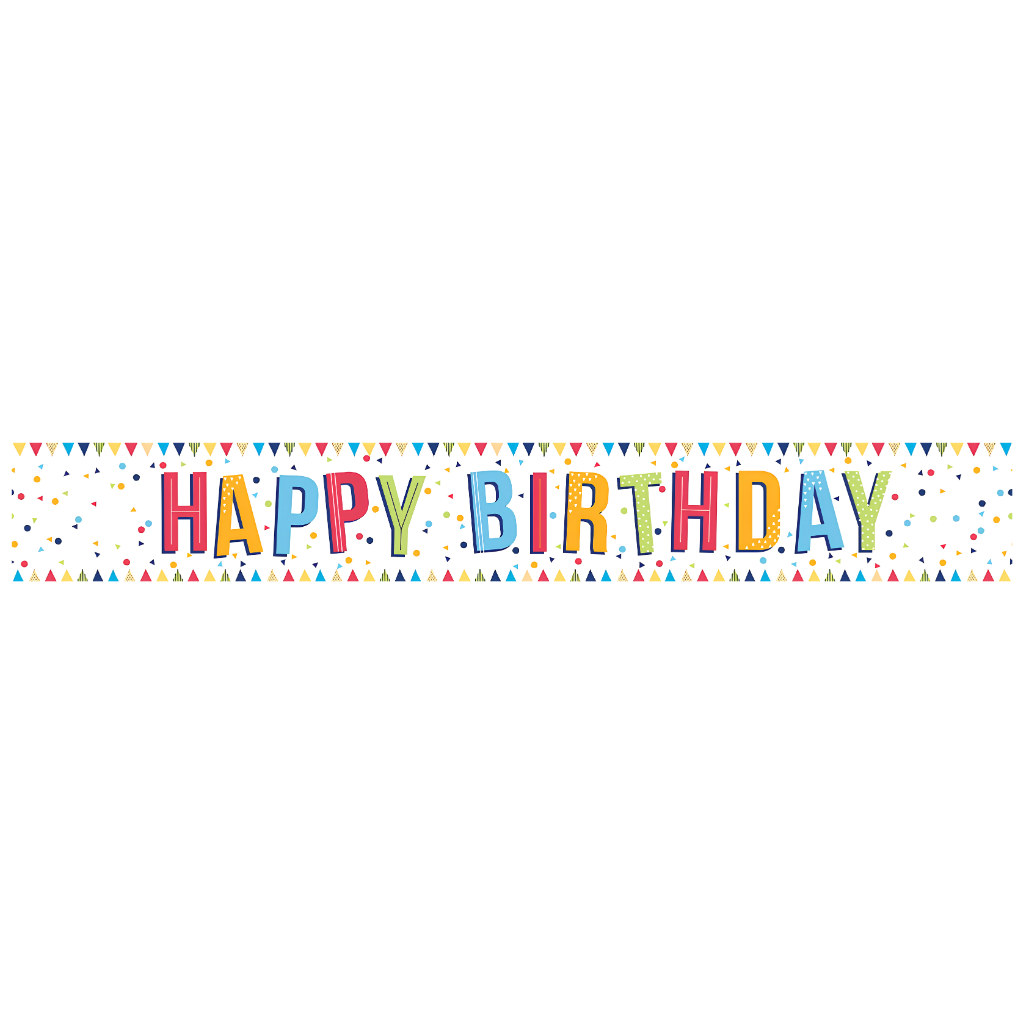 White Birthday Banner