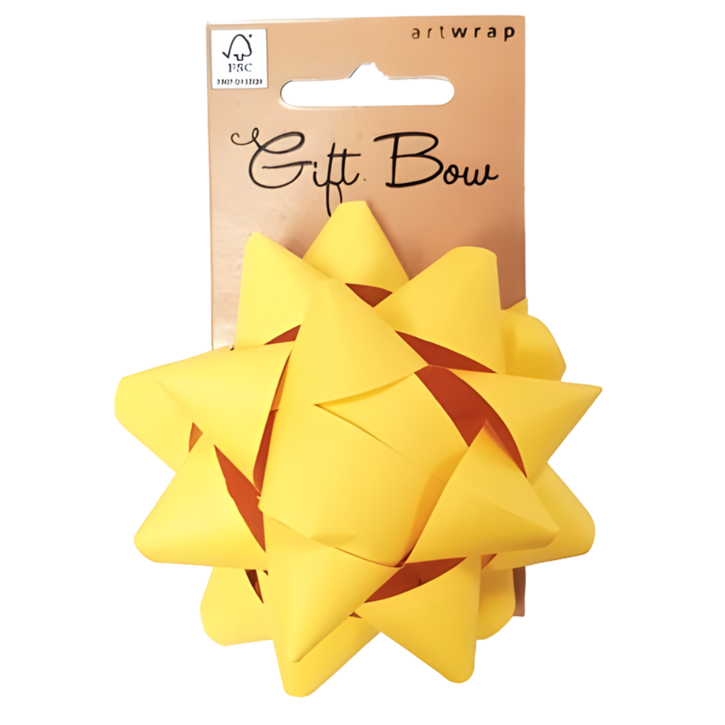 Paper Gift Bow - Yellow (7cm)