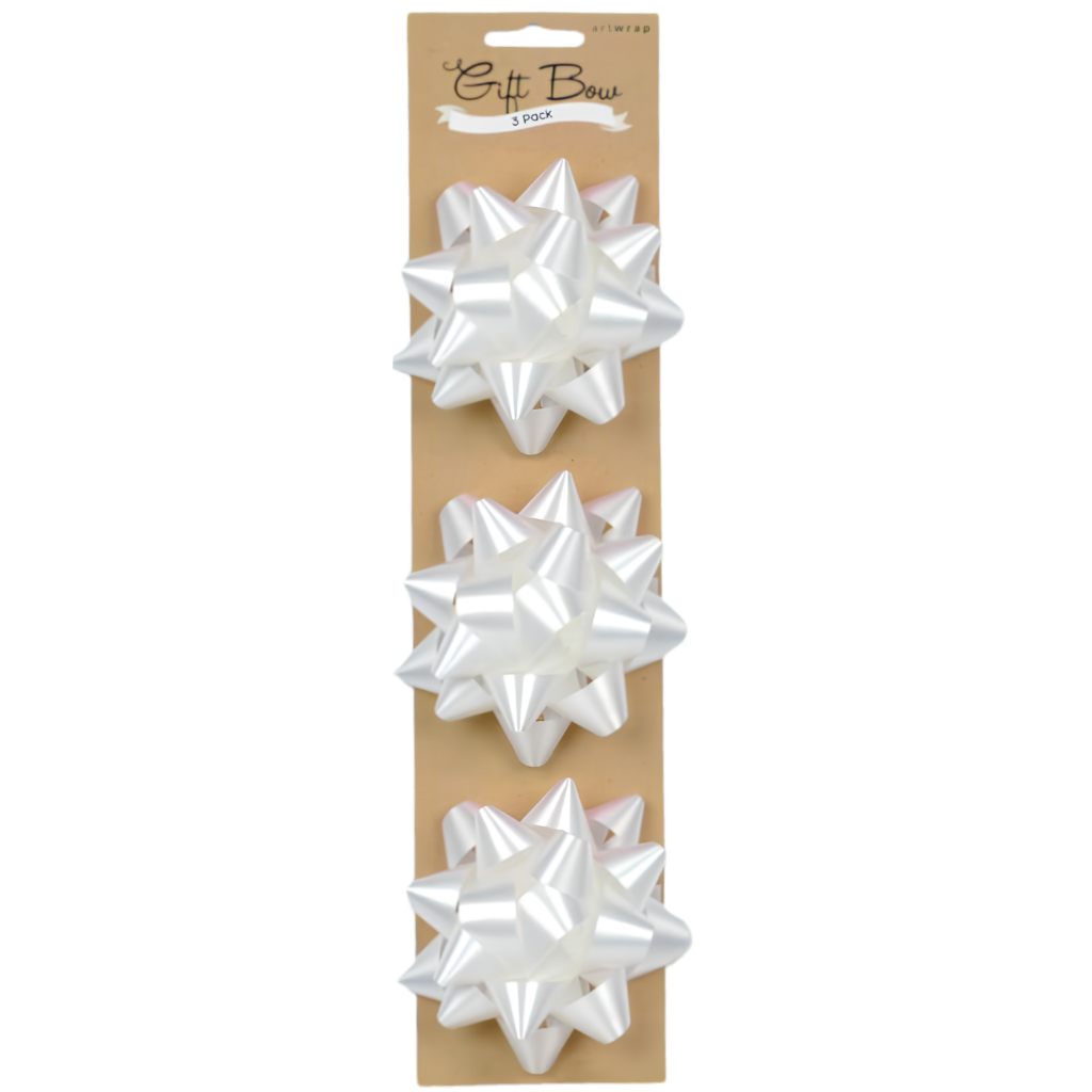 3pk Gift Bows - White (9.5cm)