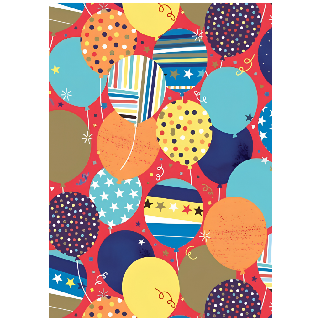 Folded Wrap - Birthday Balloons