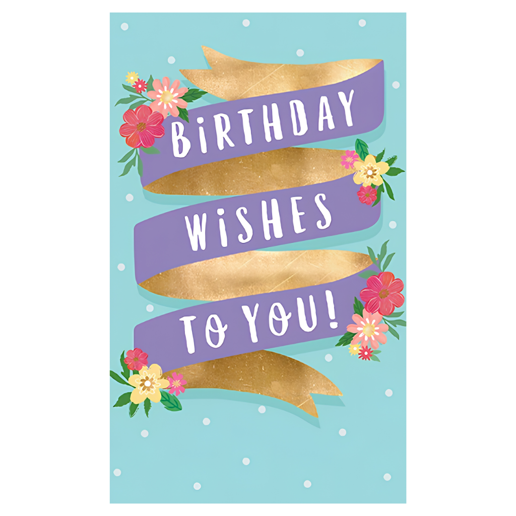 Birthday Wishes Gold And Purple Banner
