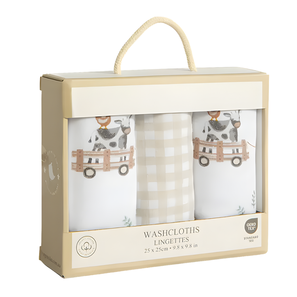 Set of 3 Washcloths - Tractor Ride