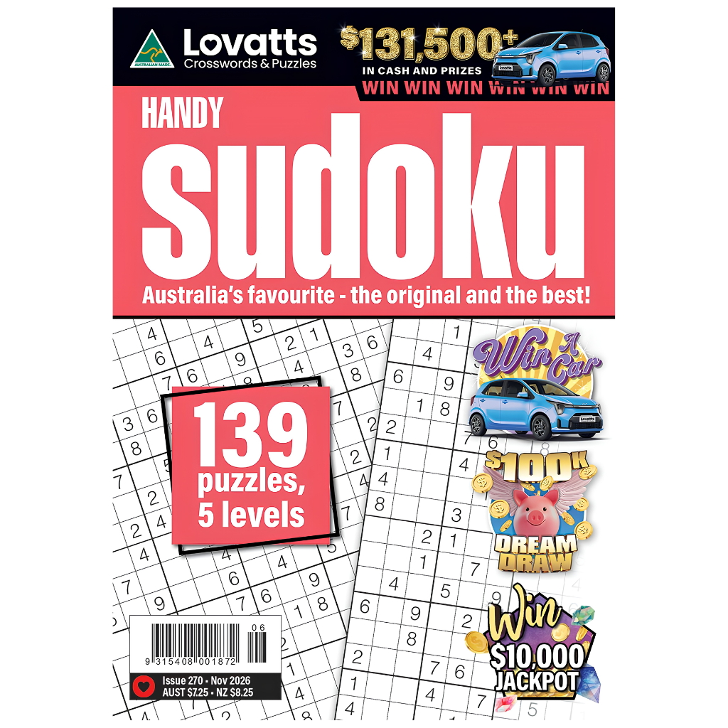 Lovatts Handy Sudoku – Issue #270 Nov 2026