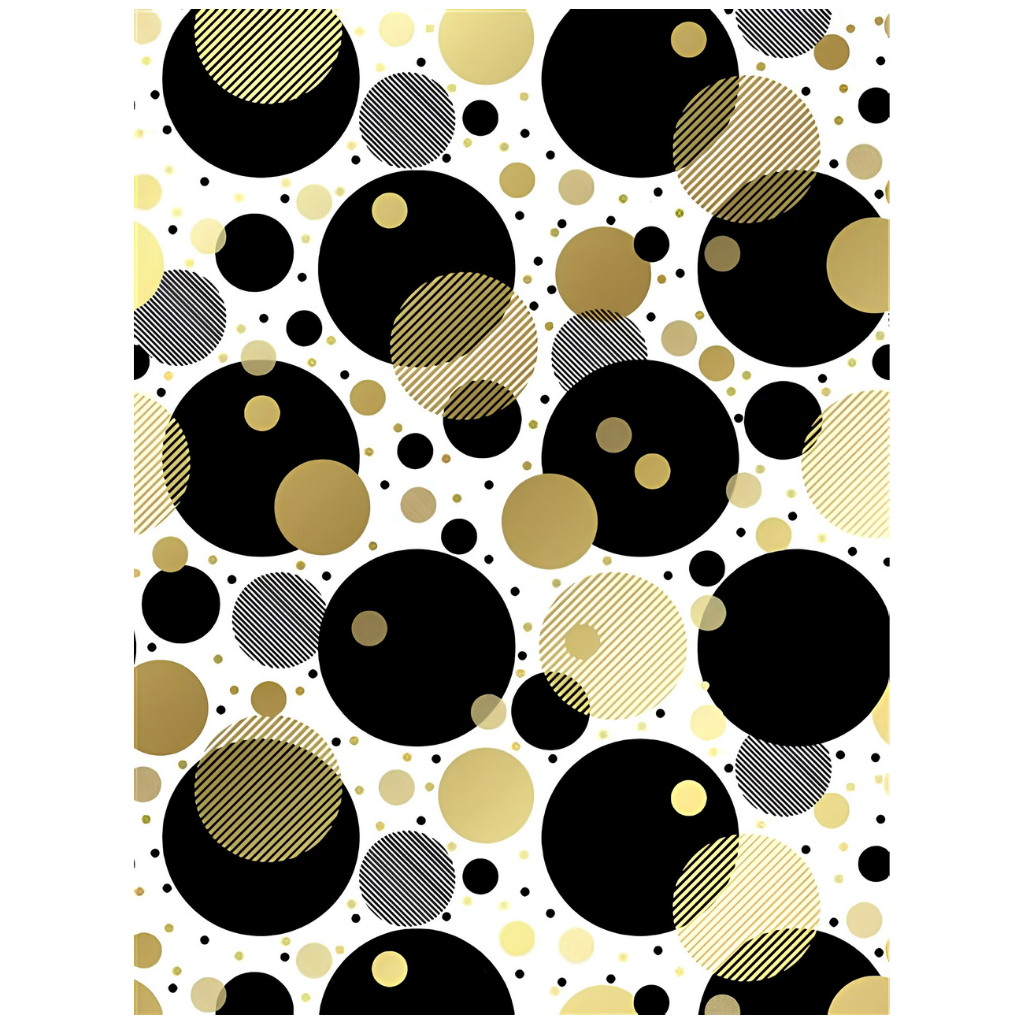 Folded Wrap - Gold and Black Circles
