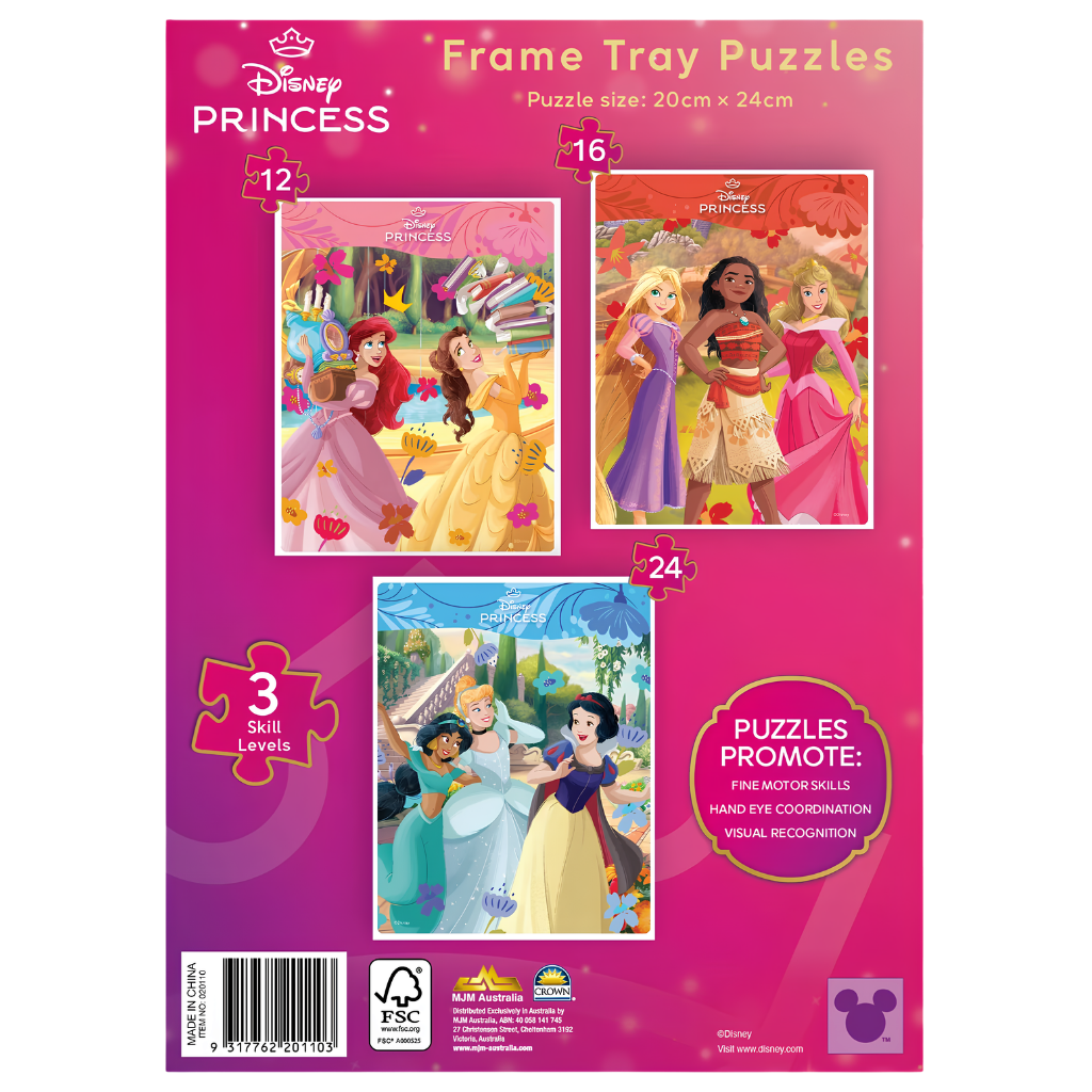 Disney Princess Frame Tray Puzzle 3pk