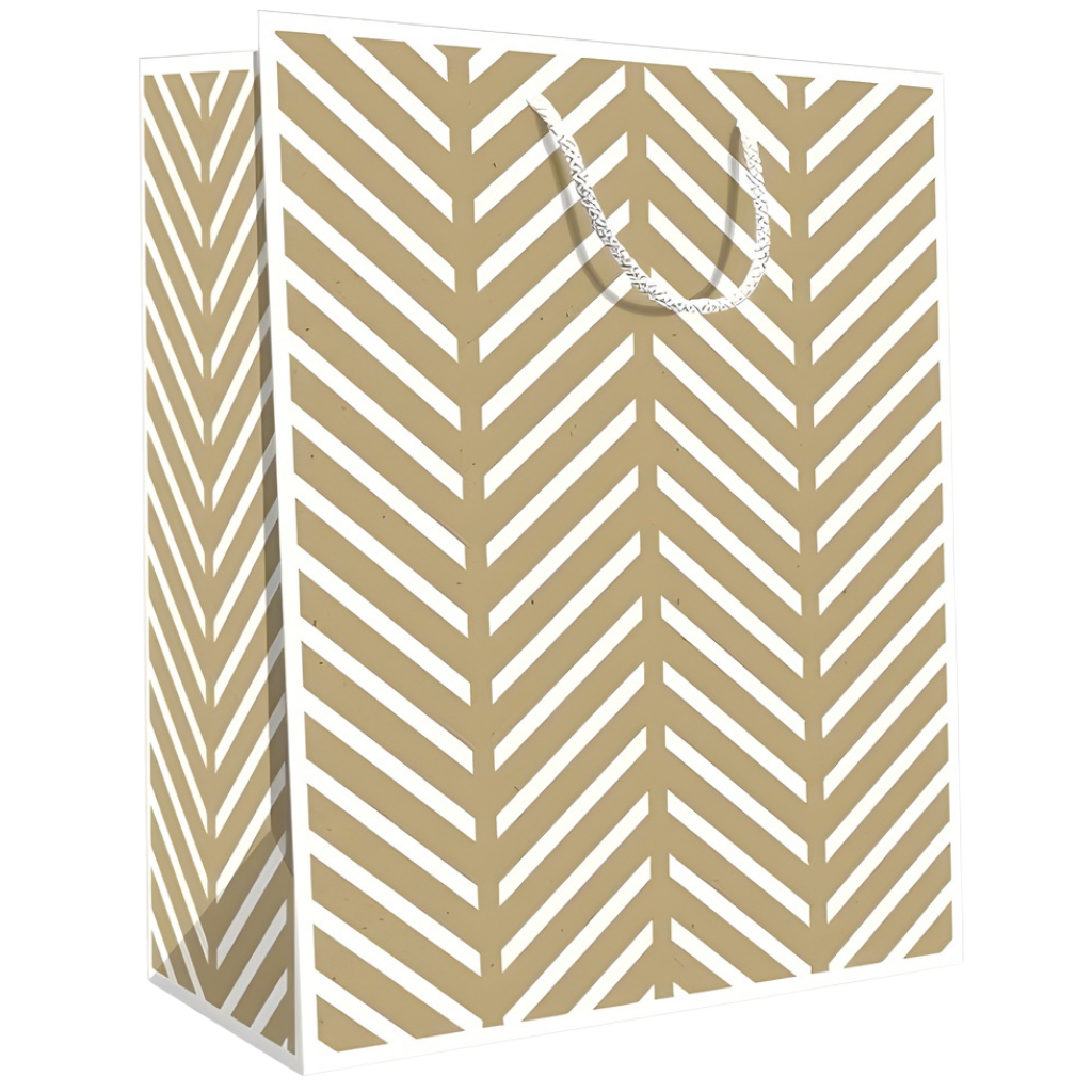 Gift Bag - Kraft Chevron (Med)