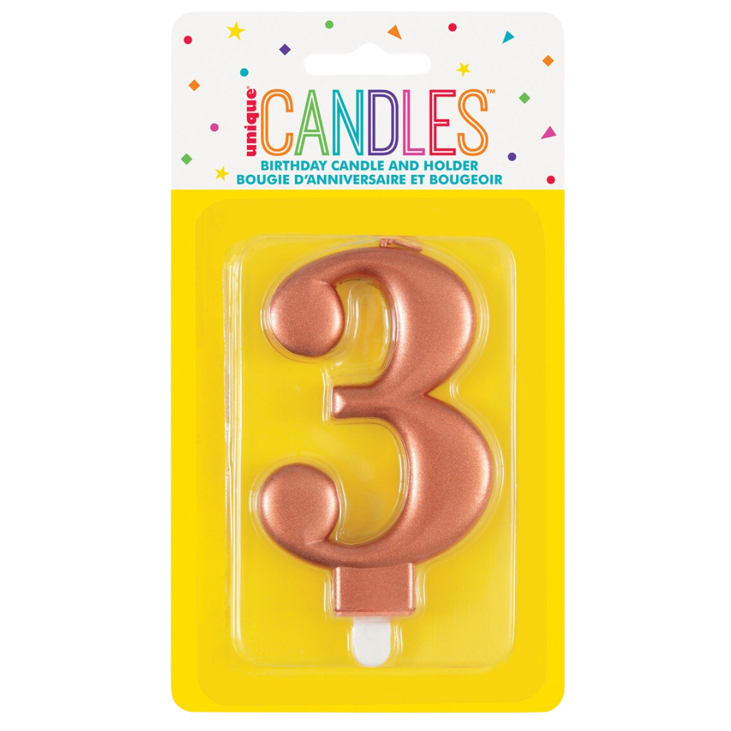 Numeral Candle Three [Col.:ROSE GOLD]