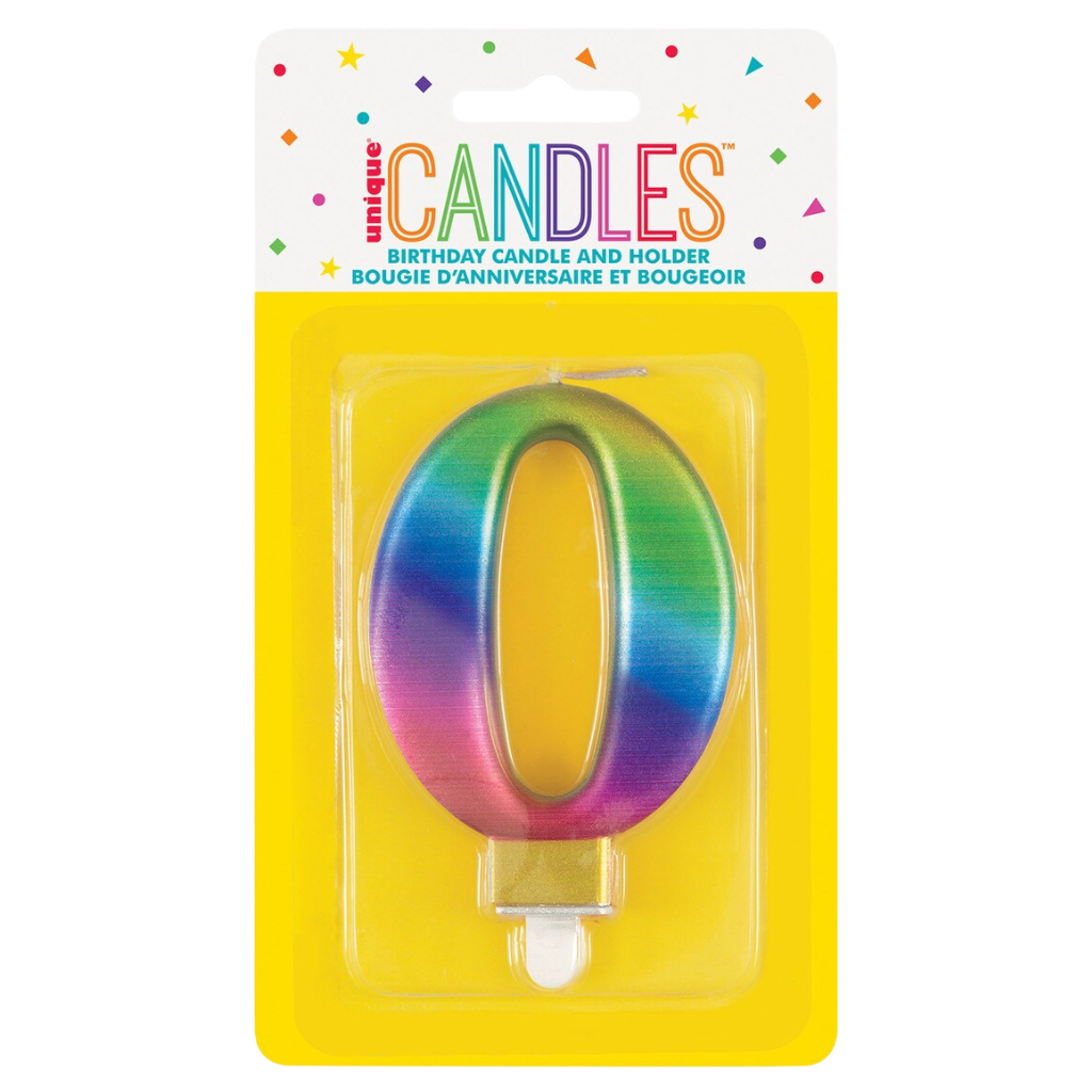 Numeral Candle Zero [Col.:RAINBOW]
