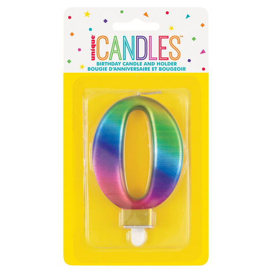 Numeral Candle Zero [Col.:RAINBOW]