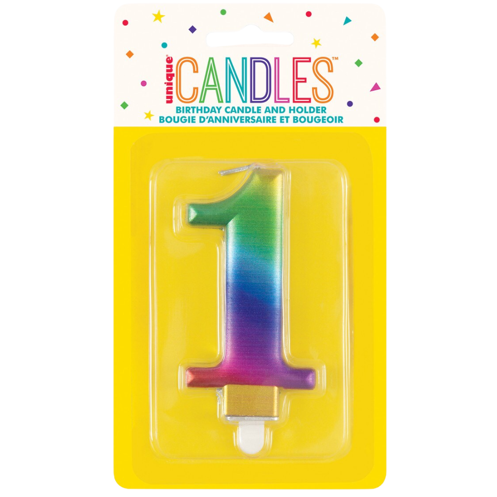 Numeral Candle One [Col.:RAINBOW]