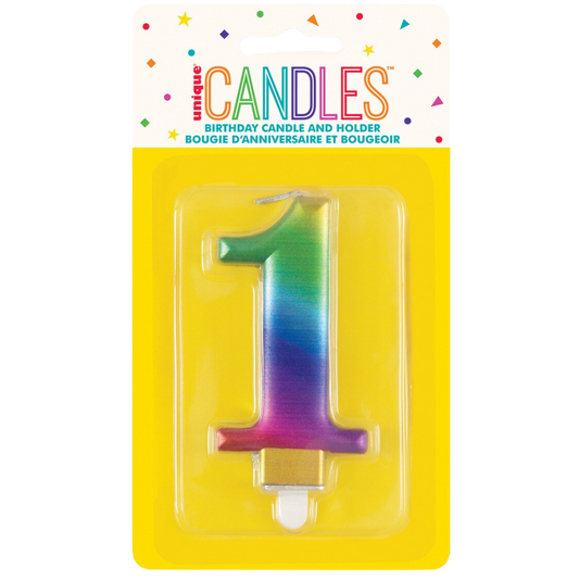 Numeral Candle One [Col.:RAINBOW]