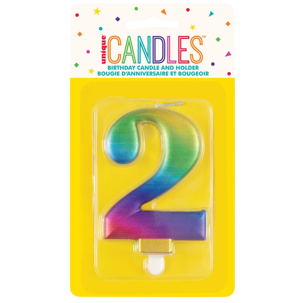 Numeral Candle Two [Col.:RAINBOW]