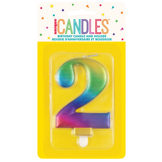 Numeral Candle Two [Col.:RAINBOW]