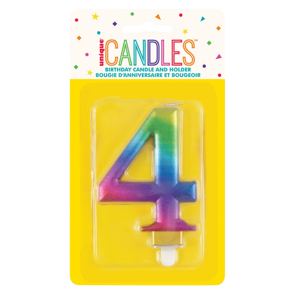 Numeral Candle Four [Col.:RAINBOW]