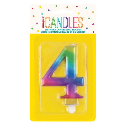 Numeral Candle Four [Col.:RAINBOW]