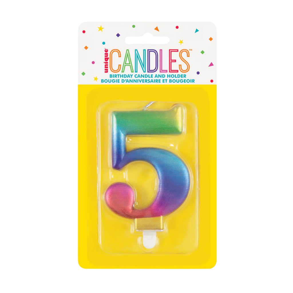 Numeral Candle Five [Col.:RAINBOW]