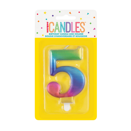 Numeral Candle Five [Col.:RAINBOW]