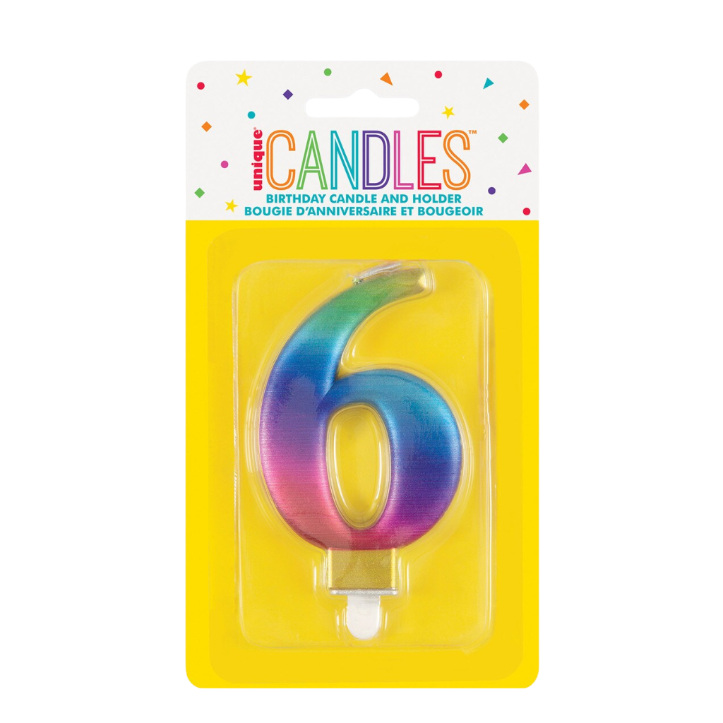 Numeral Candle Six [Col.:RAINBOW]