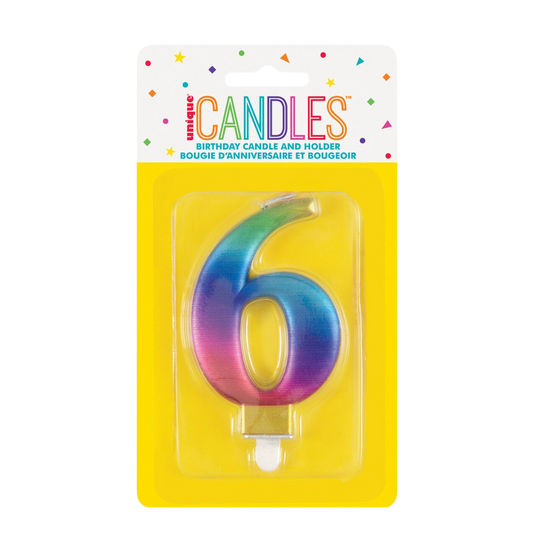 Numeral Candle Six [Col.:RAINBOW]