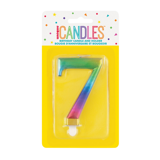 Numeral Candle Seven [Col.:RAINBOW]