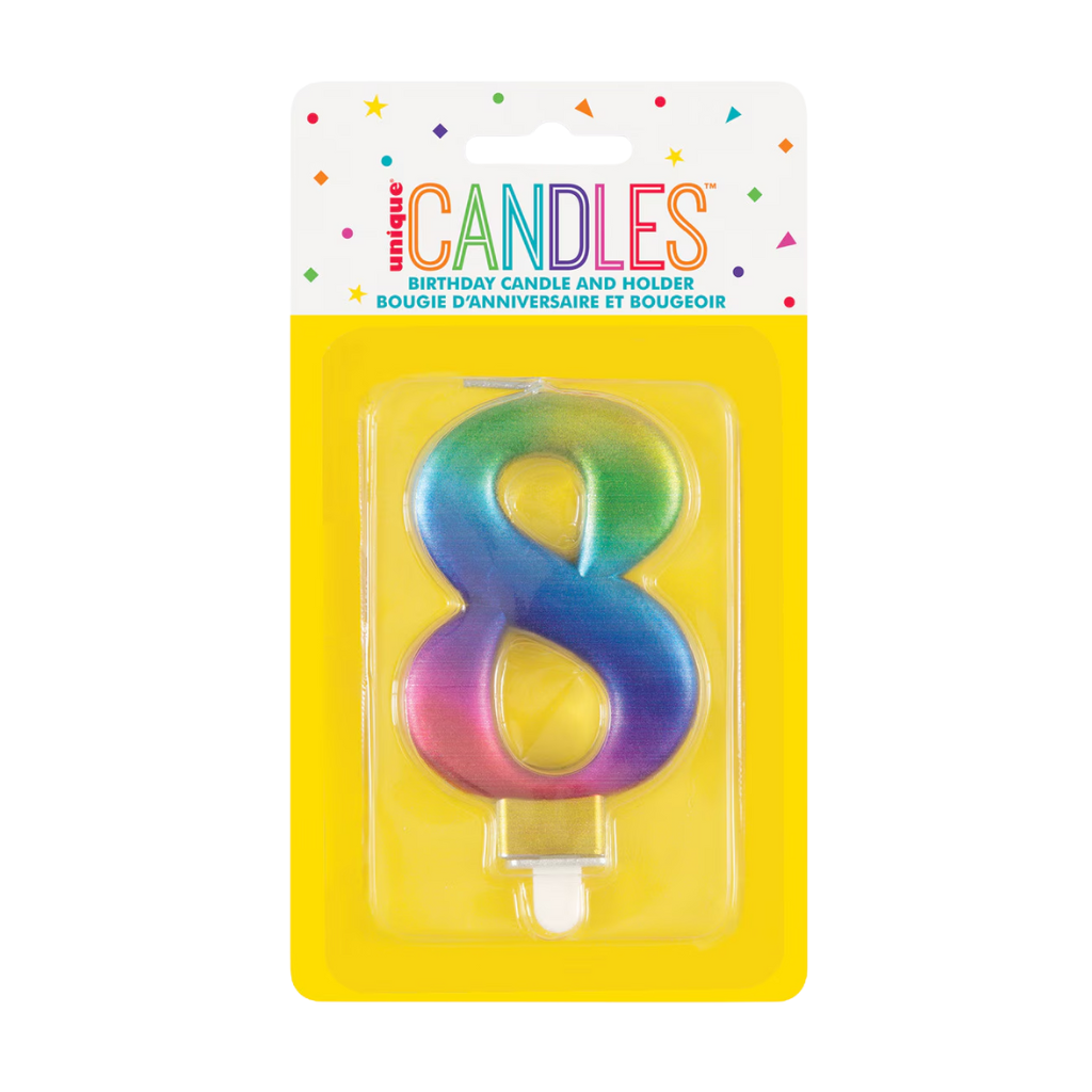 Numeral Candle Eight [Col.:RAINBOW]
