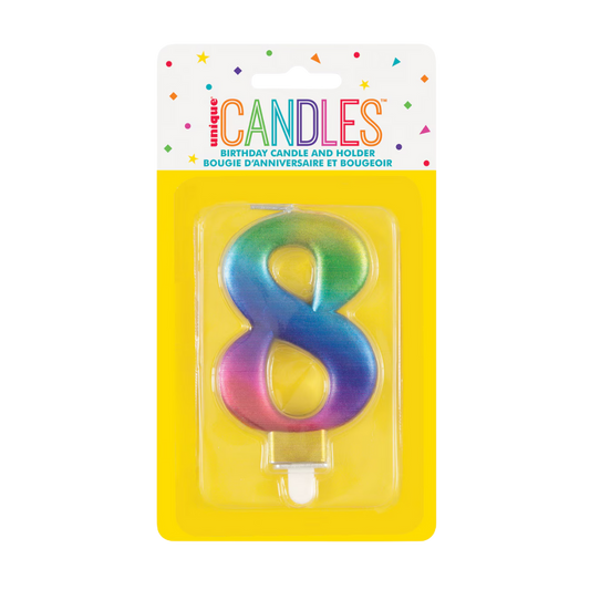 Numeral Candle Eight [Col.:RAINBOW]