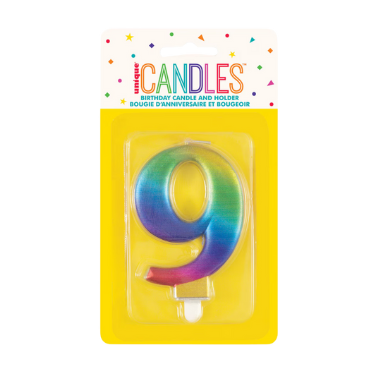 Numeral Candle Nine [Col.:RAINBOW]