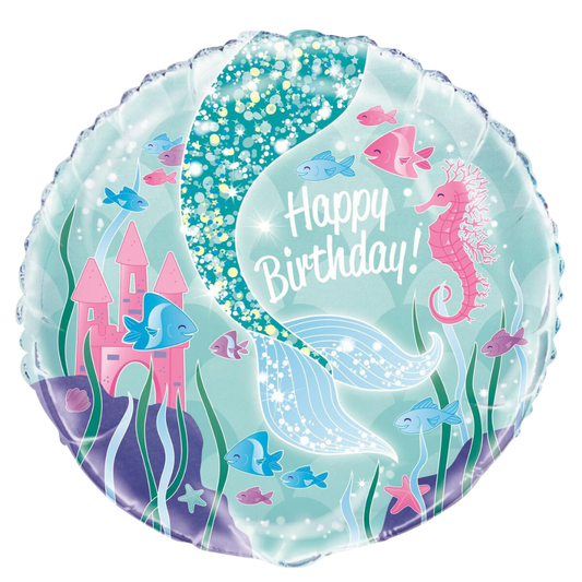 Happy Birthday Pastel Mermaid Tail