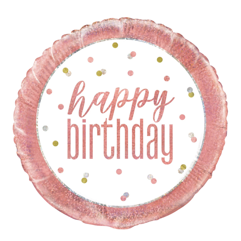Happy Birthday Rose Gold Glitz