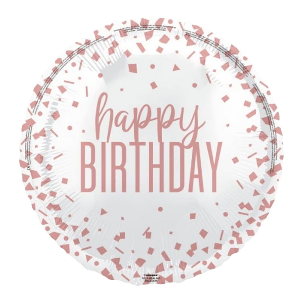 Happy Birthday Rose Gold Confetti 2