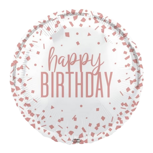 Happy Birthday Rose Gold Confetti 2