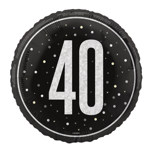 40 Black & Silver Glitz