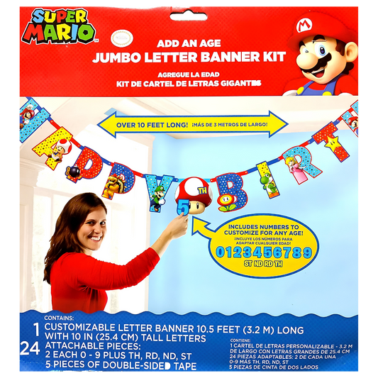 Super Mario Jumbo 'Add an Age' Birthday Banner