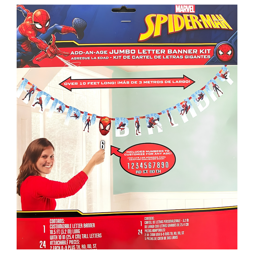 Spiderman Jumbo 'Add an Age' Birthday Banner