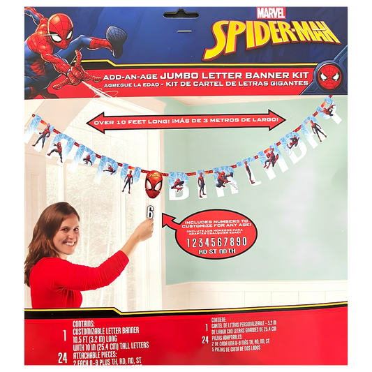 Spiderman Jumbo 'Add an Age' Birthday Banner