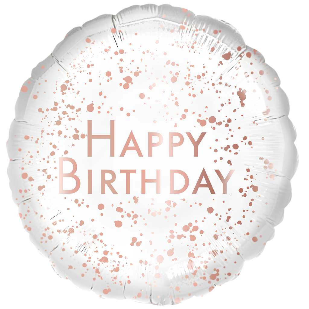 Happy Birthday White + Rose Gold
