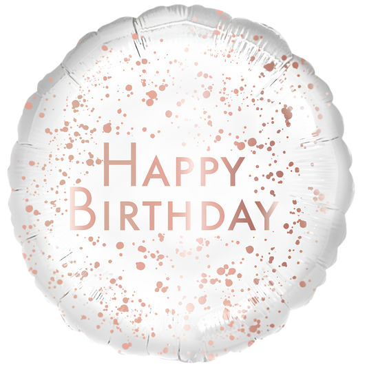 Happy Birthday White + Rose Gold