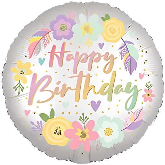 Happy Birthday Satin Flowers