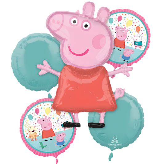 Peppa Pig 5pc Balloon Bouquet