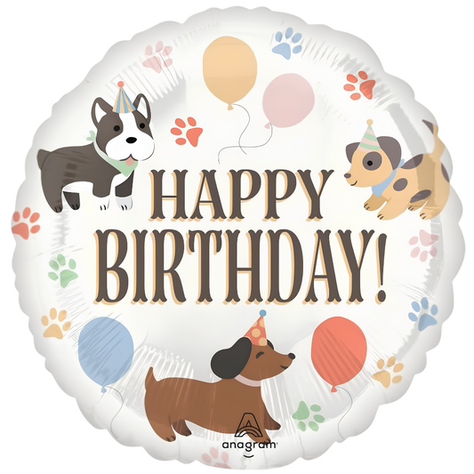 Happy Birthday Puppies & Balloons
