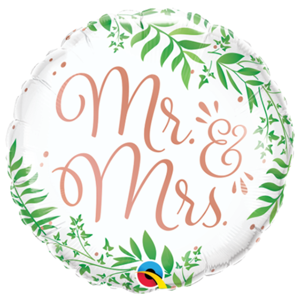 Wedding Green Folige Mr & Mrs