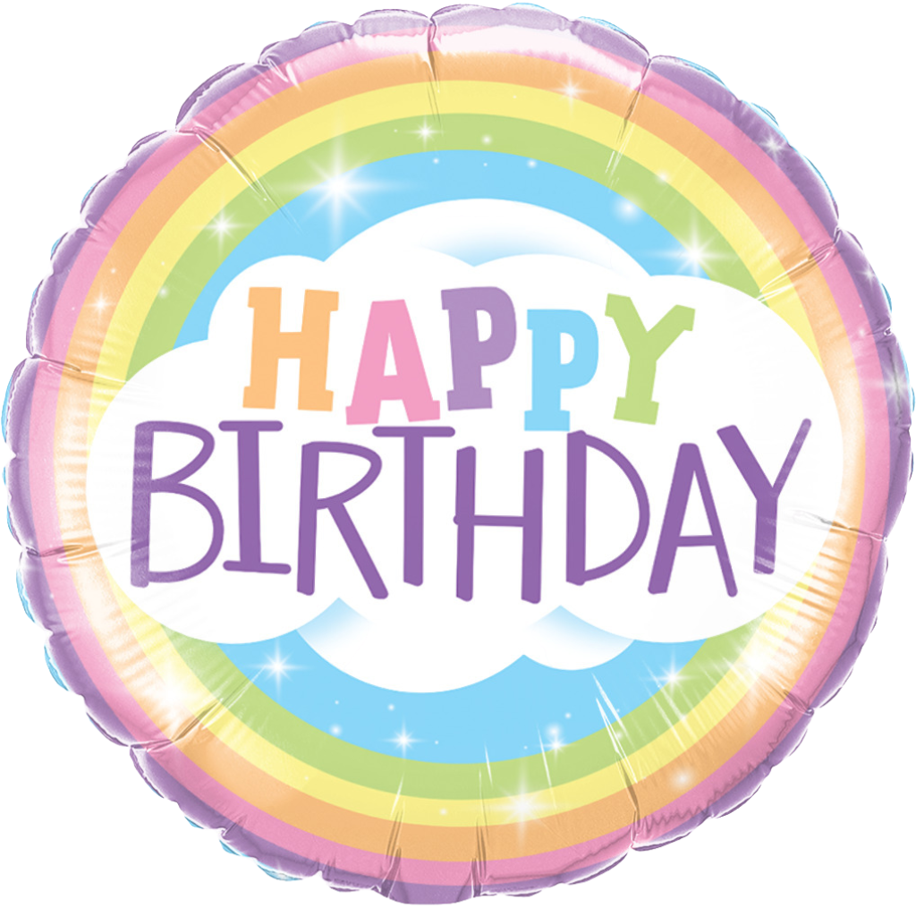 Happy Birthday Pastel Rainbow Cloud